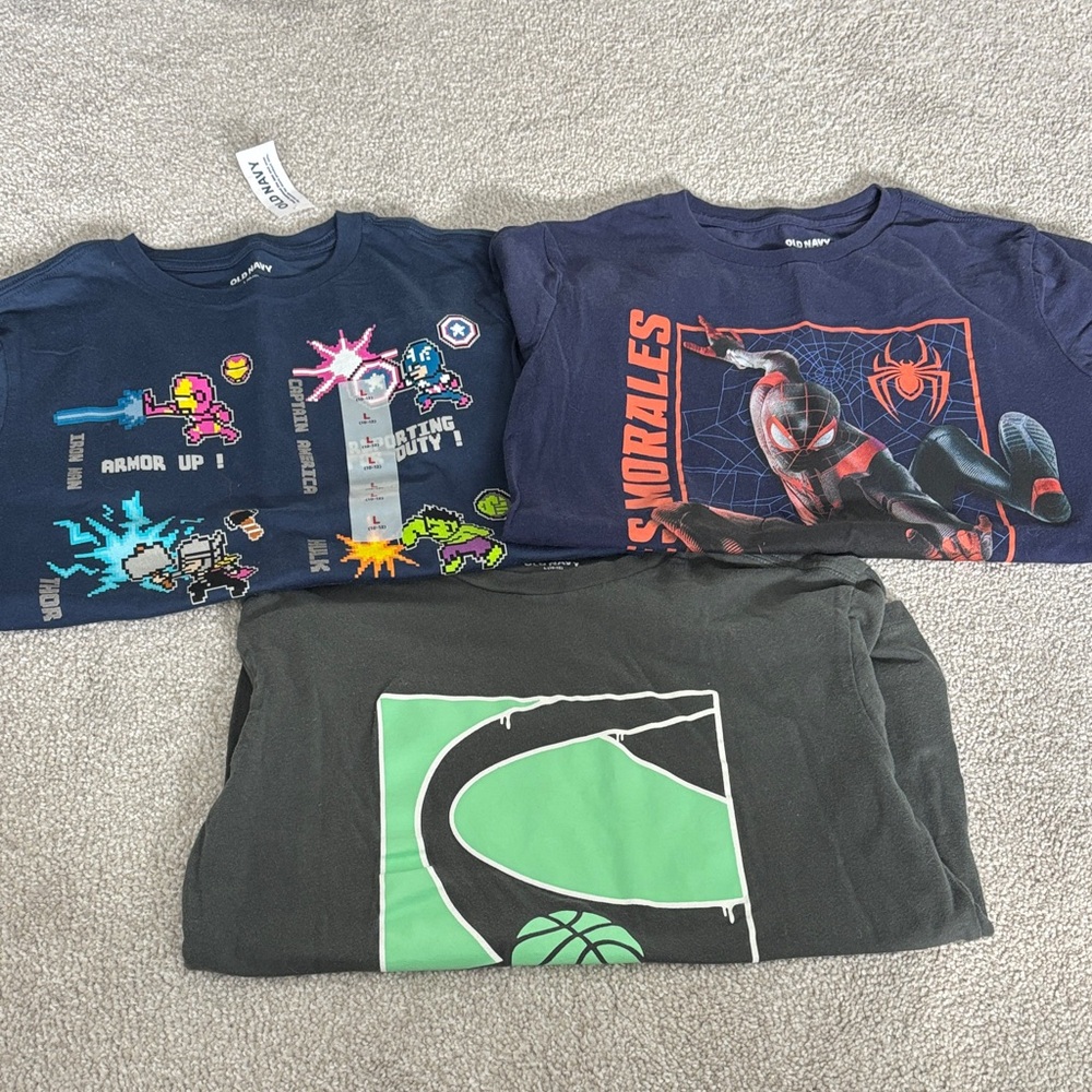 Marvel Navy Graphic T-Shirt with Superhero Designs